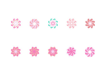 Isolated pink vector blossom flower icon and logo