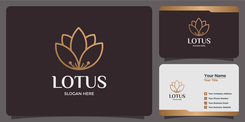 lotus flower design logo and business card