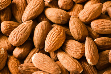 Close up of almonds full frame top view