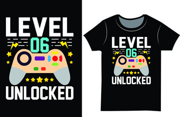 Gaming t-shirt design. Gamer t shirt design for kids. Birthday gift t-shirt design.