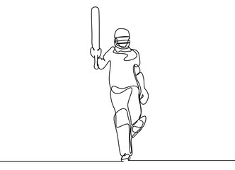 Athlete playing full-equipped baseball and winning the match rejoices