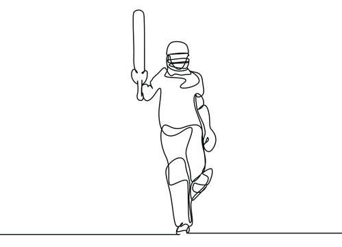 Athlete playing full-equipped baseball and winning the match rejoices