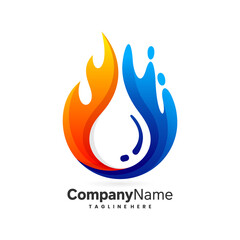 water and fire logo, water fire logo