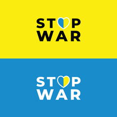 lettering stop war ukraine sign, love shapes ukraine flag