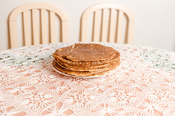 lots of toasted pancakes. maslenitsa holiday
