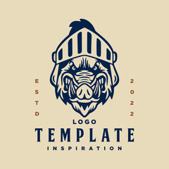 Obraz premium war boar warrior logo template. vector