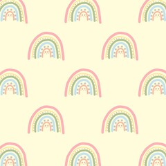 Rainbow pattern. Cheerful bright rainbow. Pattern for children's room, children's decor.