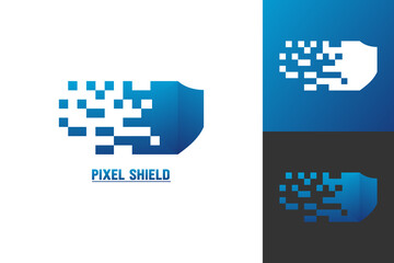 Illustration Vector Graphic of Pixel Shield Logo. Perfect to use for Technology Company