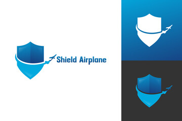 Illustration Vector Graphic of Shield Airplane Logo. Perfect to use for Technology Company