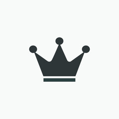 Crown, king, queen, royal vector icon isolated on grey background.	