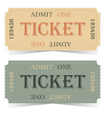 Admit one tickets isolated