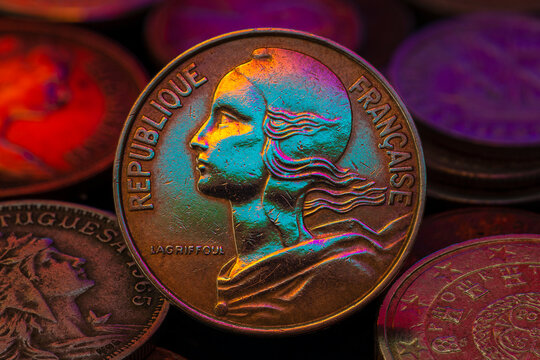 French Republic Lagriffoul 20 Centime Coin 1963 Macro Close Up