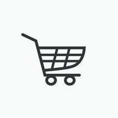 Online shopping cart , basket, trolley icon vector isolated