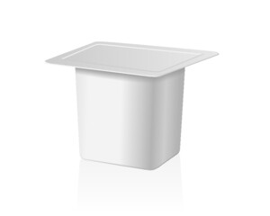 White yoghurt cup isolated on a white background