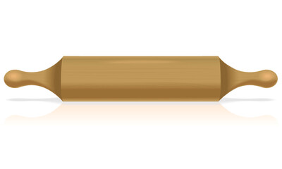 Wooden rolling pin isolated on a white background