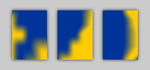 Set of three banners.  blue and yellow Colors illustration 