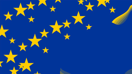 sky with stars, European union flag with eu flag illustration on stars with free spaces - obrazy, fototapety, plakaty