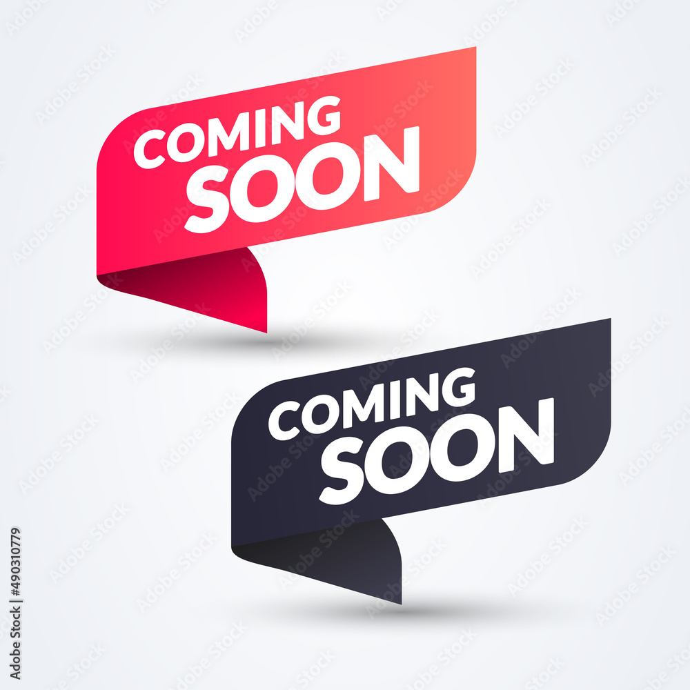 Wall mural vector illustration coming soon label set