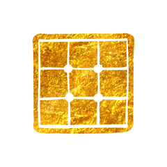 Hand drawn gold foil texture icon Solar panel