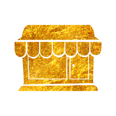 Hand drawn gold foil texture icon Shop