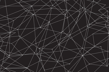 Network abstract connection isolated on black background. Network technology background with dots and lines. Ai background. Modern abstract concept. Ai background vector, network technology