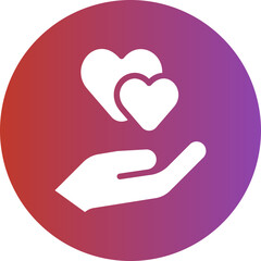 hand heart gradient icon