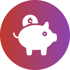 piggy bank gradient icon