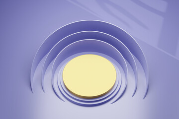 Obraz premium Very pery background with golden podium, 3d render.