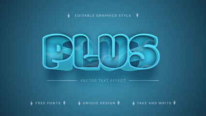 Blue Glass - Editable Text Effect, Font Style
