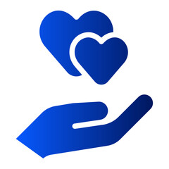 hand heart gradient icon