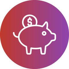 Fototapeta premium piggy bank gradient icon
