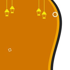 Yellow and black color gradient banner background design with lantern light
