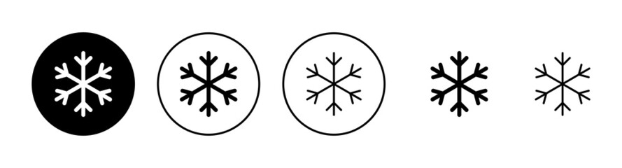 Snow icons set. snowflake sign and symbol