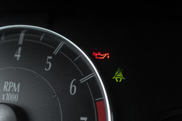Fototapeta premium oil icon on the dashboard