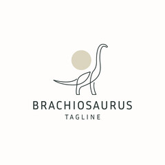 Brachiosaurus animal logo icon design template flat vector