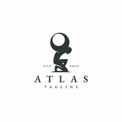 Titan atlas greek goddes logo icon design template flat vector