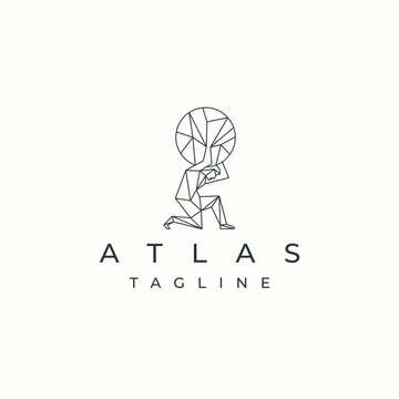 Titan Atlas Greek Goddes Logo Icon Design Template Flat Vector