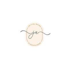 J A JA Initial handwriting logo template vector