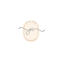 J C JC Initial handwriting logo template vector