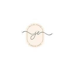 J E JE Initial handwriting logo template vector