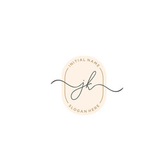 J K JK Initial handwriting logo template vector