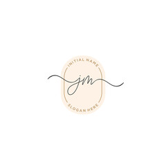 J M JM Initial handwriting logo template vector