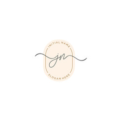 J N JN Initial handwriting logo template vector