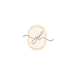 J L JL Initial handwriting logo template vector