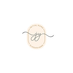 J Y JY Initial handwriting logo template vector