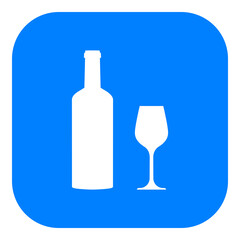 Weinflasche mit Glas und App Icon