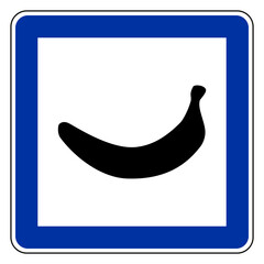 Banane und Schild
