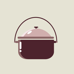 vector illustration of a pan with a minimalist style and brown color that can be used as a template, icon and object