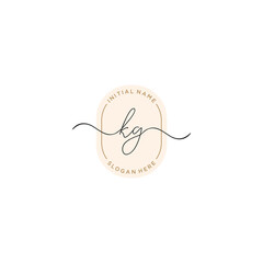 K G KG Initial handwriting logo template vector