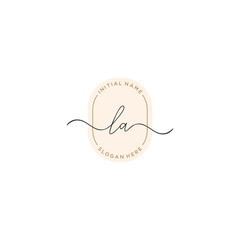 L A LA Initial handwriting logo template vector